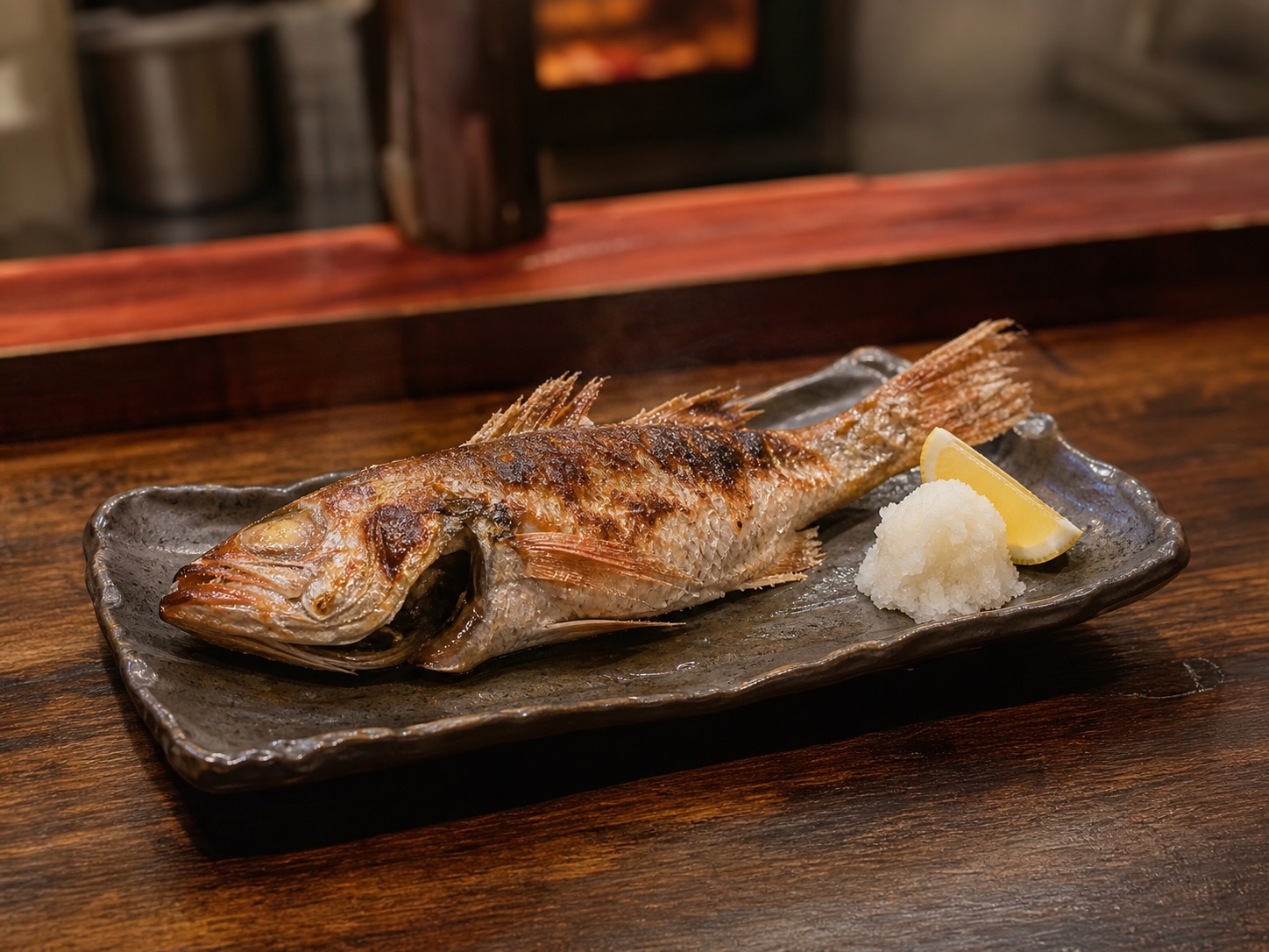 焼き魚の盛り付けイメージ